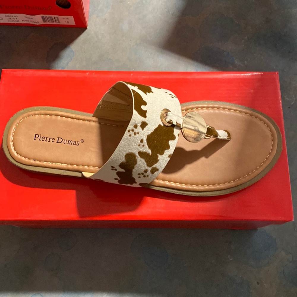 Lizzie Cow Print Sandal